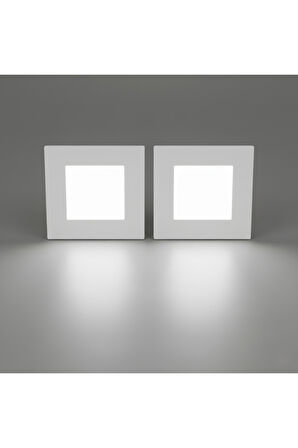 KDL413 Slim Kare LED Panel 2'li Spot Gömme 15W 1200 Lümen - 4000K - Doğal Beyaz