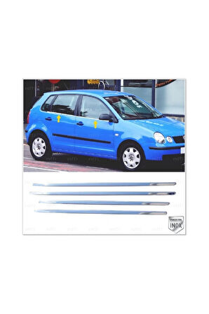 Vw Polo Krom Cam Çıtası 4 Parça 2001-2009 Arası Paslanmaz Çelik