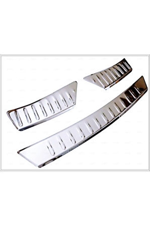 Vw Tiguan Uyumlu Krom Arka Tampon Üstü Koruma 3 Parça 2007-2016 Arası Paslanmaz Çelik