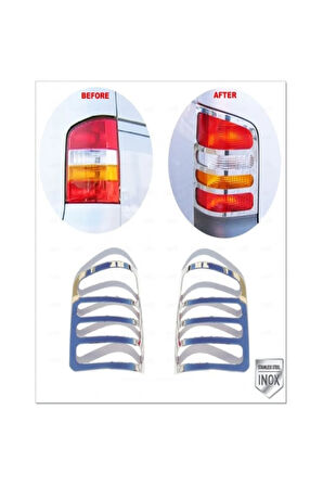 Vw T5 Transporter-caravelle-multivan Krom Stop Çerçevesi 2 Parça 2003-2015 Paslanmaz Çelik Çift Kapı