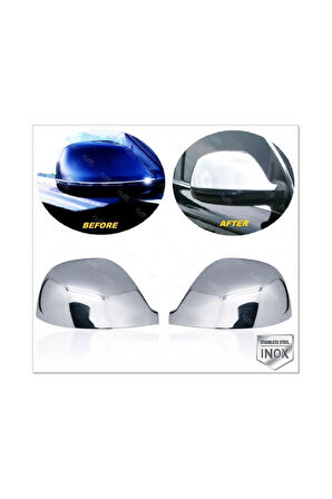Vw T5 Transporter Krom Ayna Kapağı 2 Prç. 2010-2015 Arası Paslanmaz Çelik