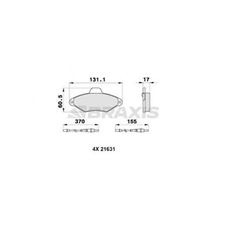 Psa On Fren Balatası Xantıa 1.6 93 97 (fisli) - Braxıs Ab0160