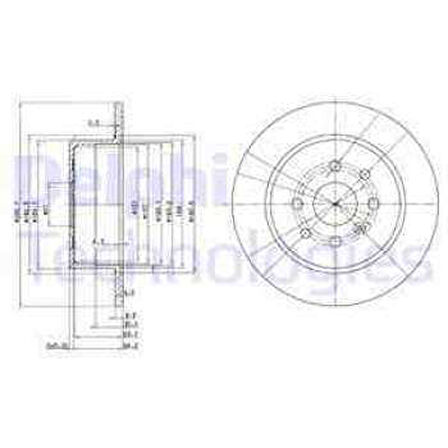 Opel Arka Fren Diski (4 Bijon) Vectra B 1,6i 16v 1,7 Td 1,8i 16v (1995 ) - Delphi Bg3141