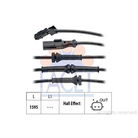 Renault Abs Sensoru Arka Sag Kangoo III 08> , Citan 415 12> - Facet 21.0145