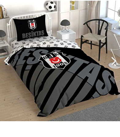 BRF LİSANSLI TEK KİŞİLİK NEVRESİM TAKIMI BEŞİKTAŞ SİYAH LOGO