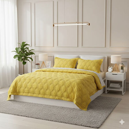 STAR TEK KİŞİLİK YATAK ÖRTÜSÜ SARI