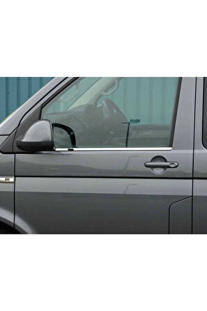 Vw T6 Transporter Krom Cam Çıtası 2 Parça 2015 Ve Üzeri Paslanmaz Çelik