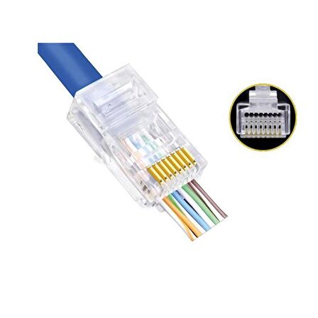 Elitstore RJ45 Konnektör Yeni Nesil Açık Uçlu 100 Lü Paket 