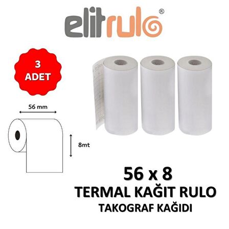 Elitrulo Takograf Kağıdı 56mm x 8mt - 3 Adet