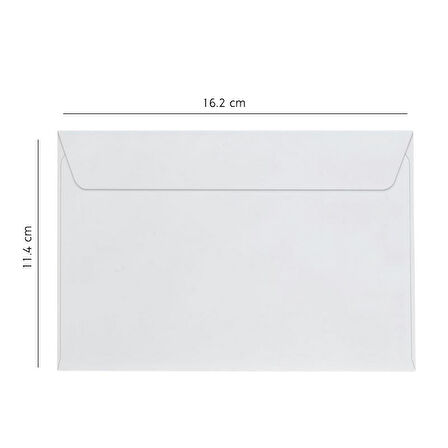 Elitstore Beyaz Mektup Zarfı 110 gr. 11.4 cm x 16.2 cm 100'lü Paket