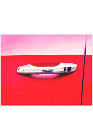 Vw T-roc 2017> Krom Kapı Kolu 4 Kapı Paslanmaz Çelik