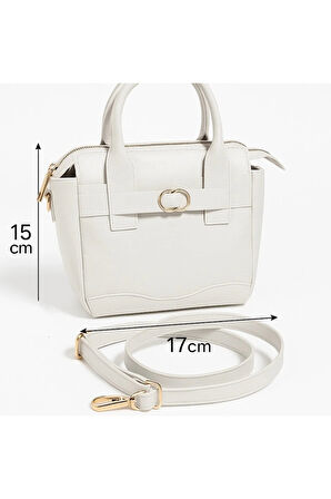 Kadın Siyah El ve Omuz Çantası | Rugan Görünümlü Mini Çanta - Altın Detaylı Günlük & Şık Kullanım