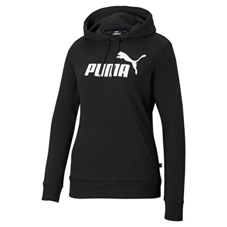 Puma Essential Logo Hoodie Tr Kadın Siyah Günlük Stil Sweatshirt 58679101