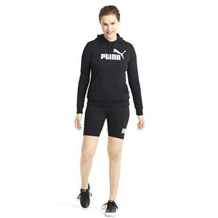 Puma Essential Logo Hoodie Tr Kadın Siyah Günlük Stil Sweatshirt 58679101