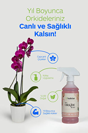 Hobitar Orkide Besini Vitamini 500 ml - %100 Doğal, Çiçeklendirici ve Köklendirici Formül