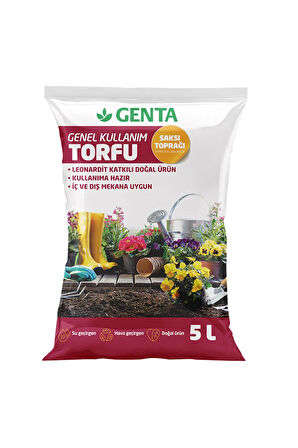 Genel Kullanım Torfu Tüm Bitkiler İçin Saksı Toprağı 5 Lt
