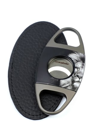 Conquistador Lion Dizayn Gunmetal Siyah Puro Makası Kesici CNQ-017