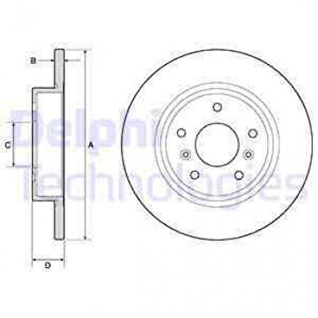 Nissan Arka Fren Diski (aynası) Duz Nissan Qashqaı 13> / X-Traıl T32 14> / Renault Kadjar 15> (290x5) - Delphi Bg4807c