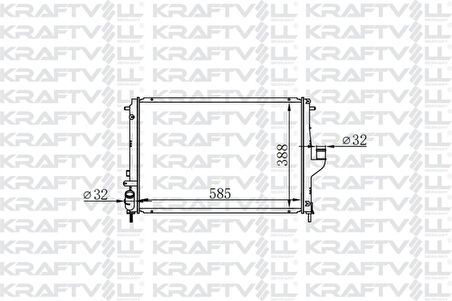 Renault Motor Radyatoru Logan Sandero Duster 1,5dci K9k 08> (585*388*16) Brazıng (mt) - Kraftvoll 08040055