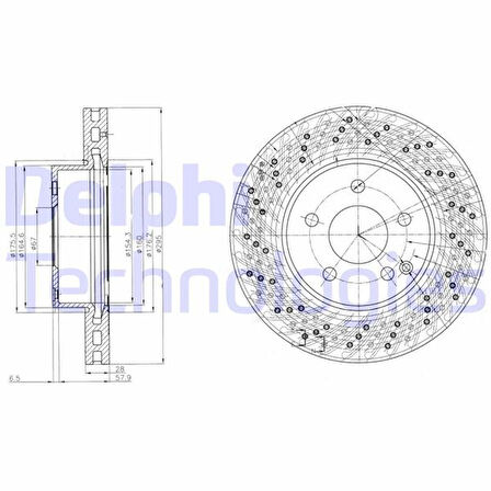 Mercedes Fren Diski On W204 07>14 S204 07>14 C204 11> R197 11> C197 10> - Delphi Bg4142c
