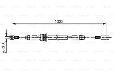 Renault El Fren Teli Orta Master III Movano B M9t 10> 1032mm - Bosch 1987482548