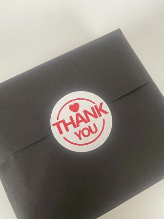 Thank You Yuvarlak Kırmızı etiket 5 cm 100 Adet