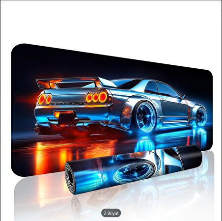 70X30 CM TURBO YARIŞ SPOR ARABA TEMALI KAYDIRMAZ TABAN SPEED YÜZEY OYUNCU MOUSE PAD GAMİNG