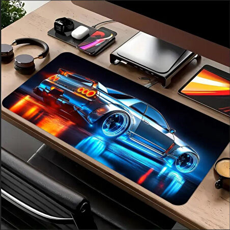 70X30 CM TURBO YARIŞ SPOR ARABA TEMALI KAYDIRMAZ TABAN SPEED YÜZEY OYUNCU MOUSE PAD GAMİNG