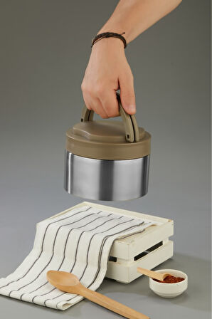 1.1 Litre Lüx Yemek Taşıma Kabı Paslanmaz Çelik Sefer Tası