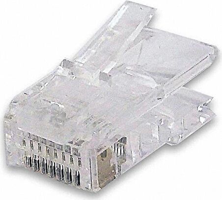 Beek BC-MP5E CAT5E RJ45 8P8C Zırhsız Yuvarlak Kablo Tipi Konnektör (100 lü Paket)