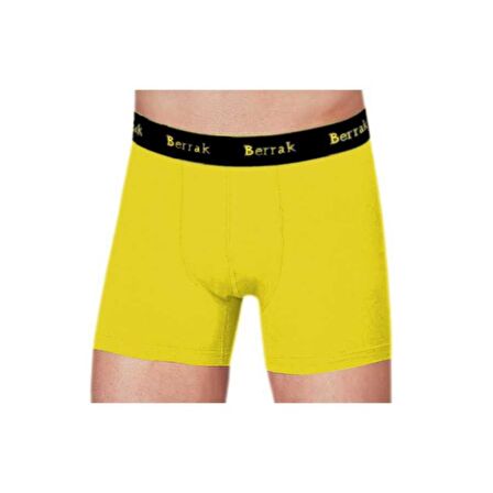 Berrak Premium Likralı Modal Penye Erkek Boxer - 4476-Sarı