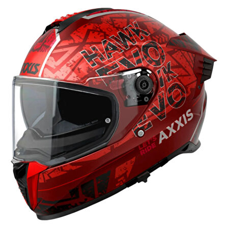 Axxis Kapalı Kask Hawk Evo Sv C5 Let's Ride Mat Kırmızı