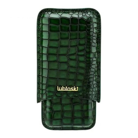 Lubinski Deri 3'lü Puro Kılıfı Yeşil Croco(60 Ring)