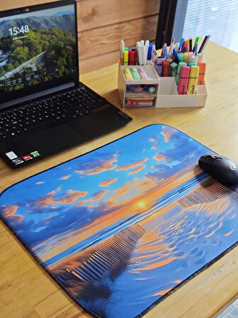 SGE TEKNOLOJİ 55X45 CM DENİZ MANZARASI KAYDIRMAZ TABAN SPEED YÜZEY OYUNCU MOUSE PAD GAMİNG PAD