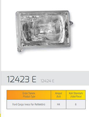 Ford Truck Far Sol Reflektorlu - Ford Cargo / İveco - Farba 12423d