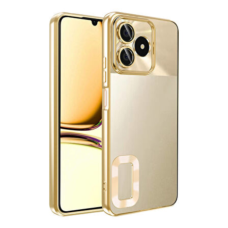 Realme C53 Kılıf Köşeleri Renkli Şeffaf Kamera Korumalı Silikon Luxury Kapak
