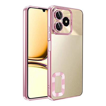 Realme C53 Kılıf Köşeleri Renkli Şeffaf Kamera Korumalı Silikon Luxury Kapak