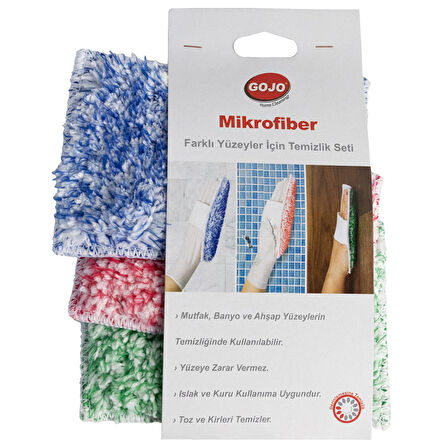 Gojo Mikrofiber Farklı Yüzeyler İçin Temizlik Seti