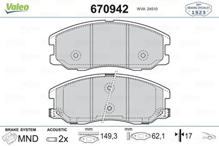 Opel On Fren Balatası Antara Captıva 06 > - Valeo 670942