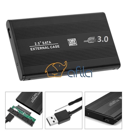 Afila 2.5" USB 3.0 Harici Harddisk HDD Kutusu Sata Disk Siyah (Plastik)