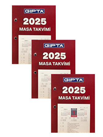 Gıpta 2025 Blok Masa Takvimi 10x13 cm 3 Adet