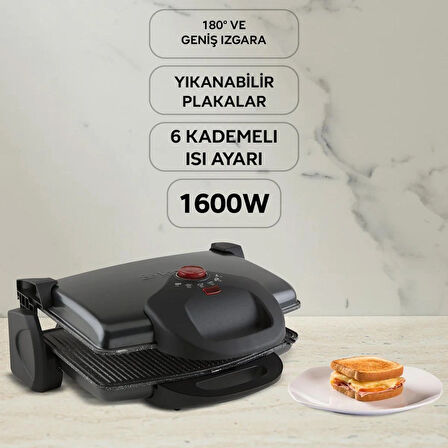 P637Y GrillMax Tost Makinesi - Siyah