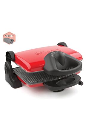 King P-637Y Kırmızı 1600 W Granit Tost Makinesi