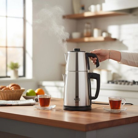 KİNG TEALUXE KCM334 ÇELİK ÇAY MAKİNESİ