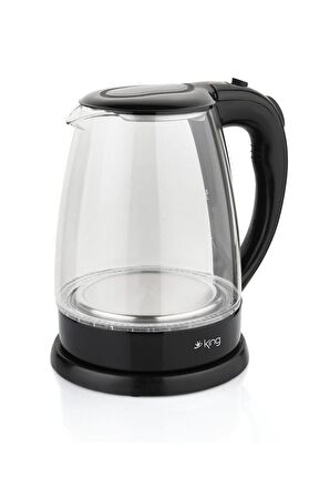 King Ksı1001 Alice 1.8 Lt Işıklı Cam Kettle Su Isıtıcı