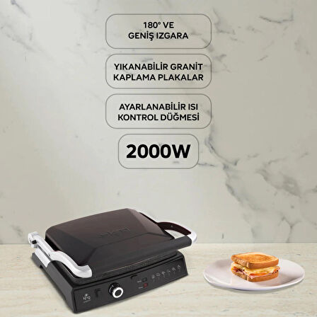 K462S Grİll Master Siyah Izgara Ve Tost Makinesi