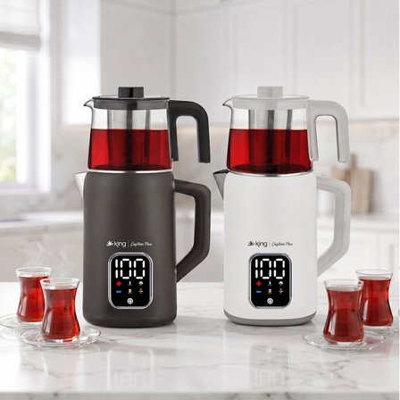 KİNG K3113 ÇAYSTAR PLUS DİJİTAL ÇAY MAKİNESİ  (SİYAH)