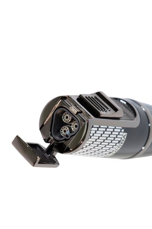 Cohiba 3 Torch Pürmüz Siyah-Beyaz Desenli Metal Puro Çakmağı - TR9245