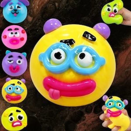Smushers Squishy Yüz Figürü Sukuşi – Yumuşak Sıkmalı Yüz İfadesi Değişen Büyük Boy 10x10cm.