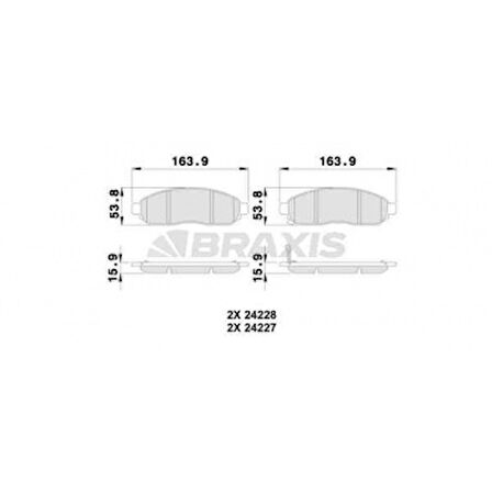 Nissan Ticarı On Fren Balatası Nissan Navara 04-10 Patfınder 05-11 (17 Jant) - Braxıs Ab0198